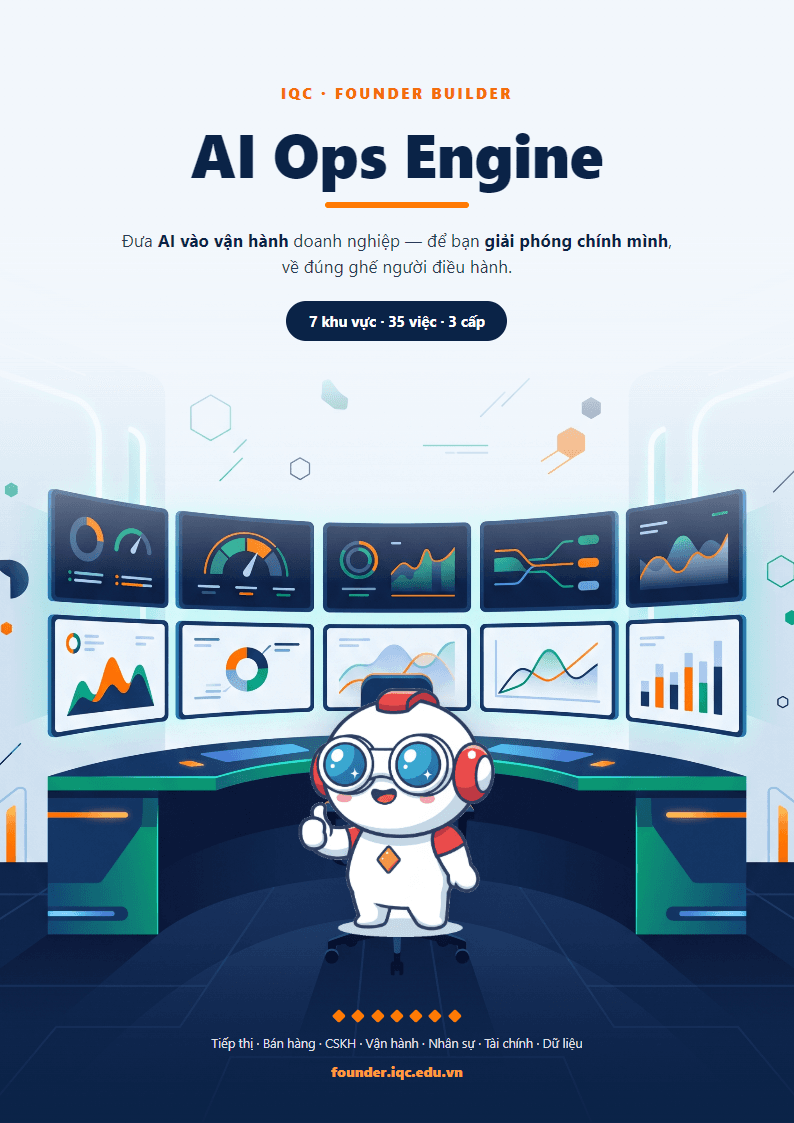 Bìa PDF workbook AI Ops Engine — Bộ đồ nghề đưa AI vào 35 việc vận hành